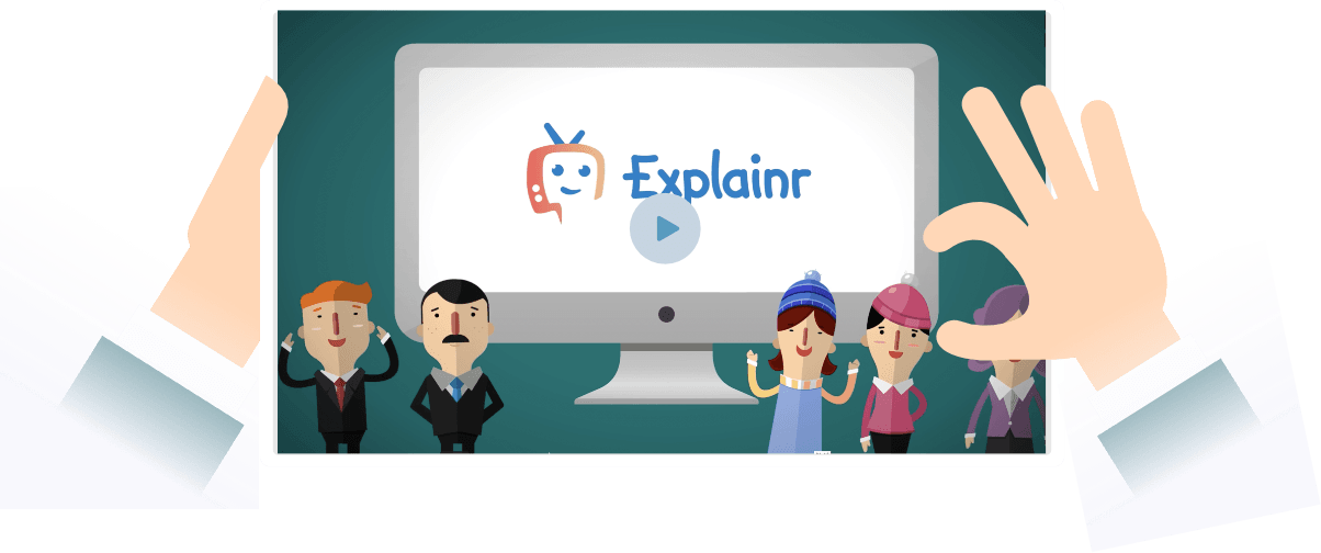 Explainr Erklärfilm – Hände präsentieren animierte Erklärvideos